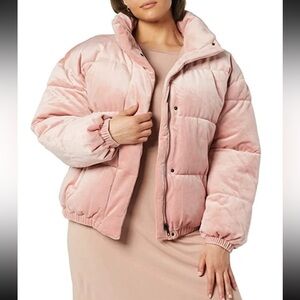 Daily Ritual Relaxed Fit Mock Neck Short Puffer Jacket Size Large